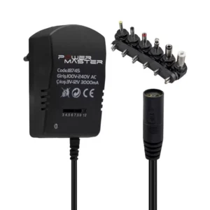 Powermaster Pm-18745 3 Volt - 12 Volt - 3 Amper Çok Uçlu Ayarlı Kademeli Adaptör