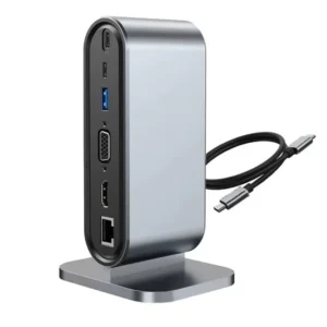 Powermaster Pm-21813 Type-c To 12 Port Hub Usb/ethernet/hdmı/vga/sd/tf Kart Okuyucu Dönüştürücü Çoğaltıcı Laptop Pc Macbook Dock Station