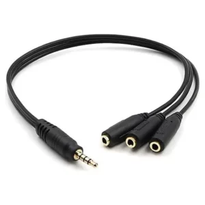Kulaklık Çoklayıcı 3.5 Mm Erkek X 1/3 Stereo Dişi X 3 - 30 Cm Y Kablo