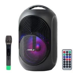 Shile Sl-2018a El Mikrofonlu-kumandalı Usb/sd/bt Işıklı Taşınabilir Şarjlı Seyyar Anfi