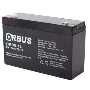 Orbus 6 Volt 12 Amper Kuru Akü Orb6-12 (150x50x94 Mm)
