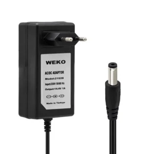 Weko 14.4 Volt - 1 Amper 5.5*2.5 Uçlu Plastik Işıklı Kasa Priz Tip Adaptör