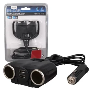 Olesson 1630 12-24v Çift Usb Girişli 120w 80cm Kablolu 2'lı Araç Çakmak Çoklayıcı