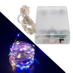 Powermaster Pilli Rgb 4 Renkli Yanıp  Sönen 10 Metre Kablolu Bağ Led