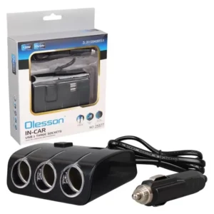 Olesson 1506 12-24v Çift Usb Girişli 120w 80 Cm Kablolu 3'lü Araç Çakmak Çoklayıcı