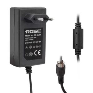 Rose Ra-1620 Rca Fişli 16 Volt - 2 Amper Priz Tipi Rca -tos Fişli Santral Adaptörü