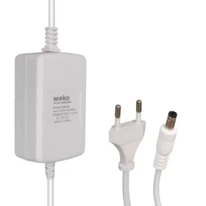Weko Tottolet 1200 12 Volt - 3.2 Amper 5.5 2.5 Uçlu Yerli Üretim Plastik Kasa Beyaz Masaüstü Adaptör