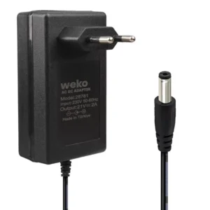 Weko 21 Volt - 2 Amper 5.5*2.5 Mm Uçlu Kırmızı Yeşil Ledli Priz Tipi Şarjlı Matkap Adaptörü