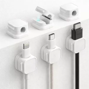 Sunup Sn-29136 Manyetik 6'lı Kablo Tutucu  Düzenleyici Organizer Klips Beyaz