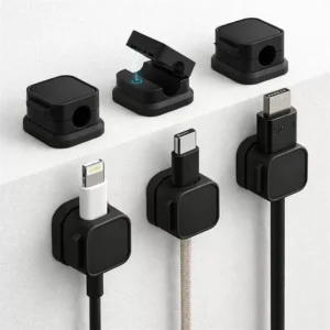 Sunup Sn-29135 Manyetik 6'lı Kablo Tutucu Düzenleyici Organizer Klips Siyah