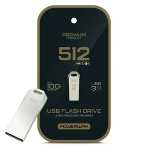 Powerway Premium 512 Gb 100mb/s Ultra Hızlı Usb 3.1 Metal Silver Flash Bellek