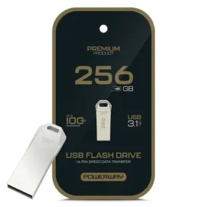 Powerway Premium 256 Gb 100mb/s Ultra Hızlı Usb 3.1 Metal Silver Flash Bellek