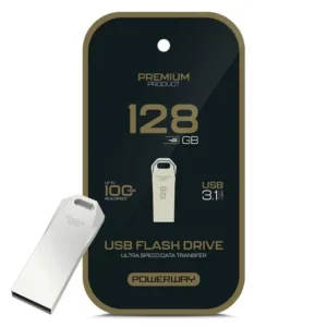 Powerway Premium 128 Gb 100mb/s Ultra Hızlı Usb 3.1 Metal Silver Flash Bellek
