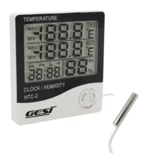 Gesi Htc-2 Dijital Ekranlı Isı Ve Nem Ölçer Saat Alarm Dış Mekan Problu Termometre