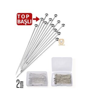 Turk Top Başlı İğne 2 Kutu 100 Adet Başörtü İğnesi Toplu İğne