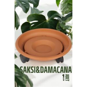 Turk Tekerlekli Saksı Altığı 37 CM KAHVE