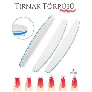 Turk Protez Tırnak Törpüsü 100/180 Grid Profesyonel 3 Adet