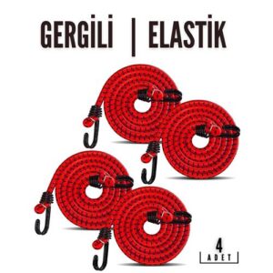 Turk Gergili Bagaj Lastiği 2 Kancalı 4 lü PAKET