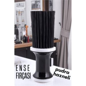 Turk Pudra Hazneli Ense Fırçası Saç Temizleme Fırçası - Berber Temizlik Fırçası- Kuaför Berber Malzemesi