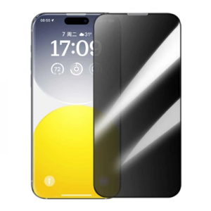 Baseus Crystal iPhone 15 Privacy Full Koruma Tempered Cam Ekran Koruyucu-(5775)