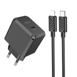 HOCO CS15A 30W Type-C Şarj Aleti + Type-C to iPhone Lightning Kablo Seti-(5775)