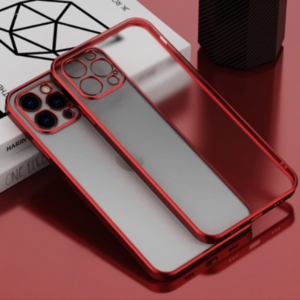 iPhone 12 Pro 6.1inç Renkli Kenar Şeffaf Kılıf Kamera Korumalı Kılıf-(5775)
