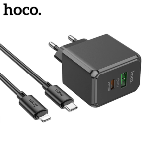 HOCO CS14A Ocean PD20W+QC3.0 Girişli Hızlı Şarj Başlığı Ve Type-C To iPhone Lightning Kablo-(5775)
