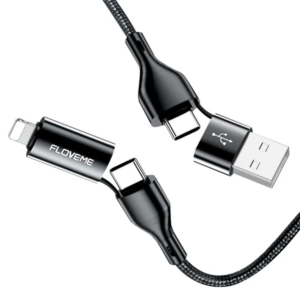 Floveme 4in1 USB To Type C -Type to Type Kablosu+iPhone Başlık USB 1M-(5775)