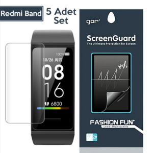 GOR Xiaomi Mi Band 5-4 Akıllı Bileklik Ekran Koruyucu 5 ADET SET-(5775)