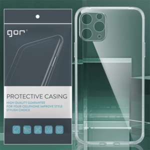 GOR İPhone 11 Pro Max 6.5 inch Kamera Korumalı Şeffaf Silikon Kılıf-(5775)