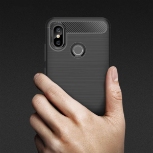 Xiaomi Mi 8 Dark Ultra Koruma Karbon Fiber Doku Silikon Kılıf-(5775)