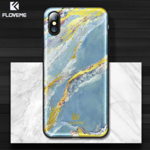 Floveme İPhone X Xs Mermer Desenli Premium Silikon Kılıf-(5775)