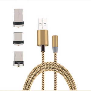 İphone Type-C Android 3 Yuvarlak Başlık Manyetik Şarj Usb Kablosu-(5775)