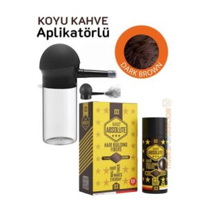 Turk Aplikatörlü Saç Dolgunlaştırıcı Fiber Topik Toz KOYU TON KAHVERENGİ