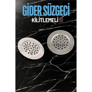 Turk Kilitlenebilir Metal Lavabo Evye Süzgeci 2 ADET