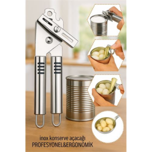 HSNET Inox Çelik Konserve Açacağı - Ergonomik ve Profesyonel Kolay Konserve Açıcı
