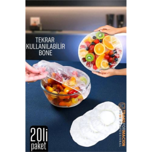 HSNET Esnek Kase Bonesi – 20 Adet 25 cm’e Kadar Uyumlu Tekrar Kullanılabilir Tabak Bone