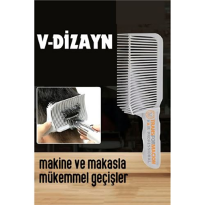 HSNET Kuaför Berber V Dizayn Kavisli Kontur Kesim Tarağı