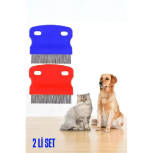 HSNET Kedi Köpek Bit Pire Tarağı Metal Uçlu Bit Tarağı 2 ADET SET