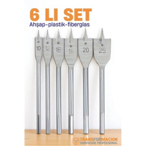 HSNET Ahşap Yaprak Matkap Ucu Seti - Plastik Fiberglas Ahşap Delik Açma Panç Seti