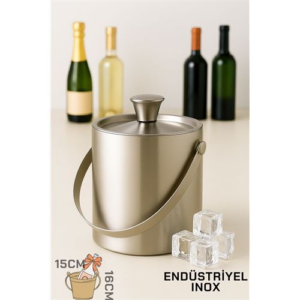HSNET Buz Kovası Çift Cidarlı Yalıtımlı Endüstriyel Inox Şampanya Şarap Bira Soğutucu BIG