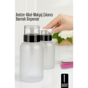 Aseton İçin Basmalı Dispenser - Aseton Alkol ve Makyaj Temizleyici İçin Pratik Pompalı Set