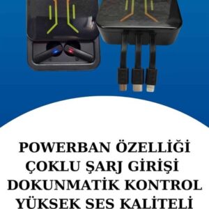 Wireless Şarjlı Akıllı Saat ve Dijital Göstergeli Kablosuz Bluetooth Kulaklık Nabız Ölçer