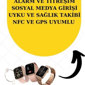 Bileklikli Amoled Ekran Akıllı Saat ve Dijital Göstergeli Kablosuz Bluetooth Kulaklık ANC/ ENC