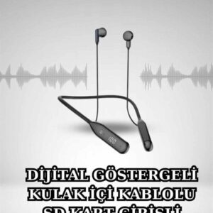 Alarm ve Titreşim Özellikli Akıllı Saat ve Mikrofonlu Kablolu Bluetooth Kulaklık 60 Saat