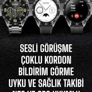 Akıllı Saat Titreşimli Pusula Nabız ve Tansiyon Ölçer NFC Uyumlu