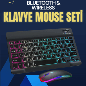 Şık ve Sessiz Tasarımlı Işıklı Klavye Mouse Seti – Şarjlı Wireless