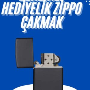 Doldurulabilir Siyah Benzinli Çakmak Metalik