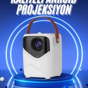HD Ayaklı Portatif Projeksiyon Cihazı Bluetooth Wifi Akıllı Android İşlemcili