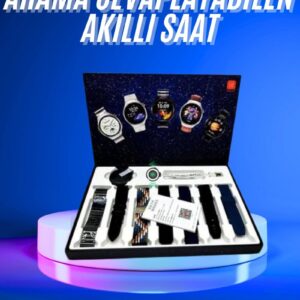 Akıllı Saat Çoklu Kordon Seçenekli Dokunmatik Ekran Nabız Sensörlü